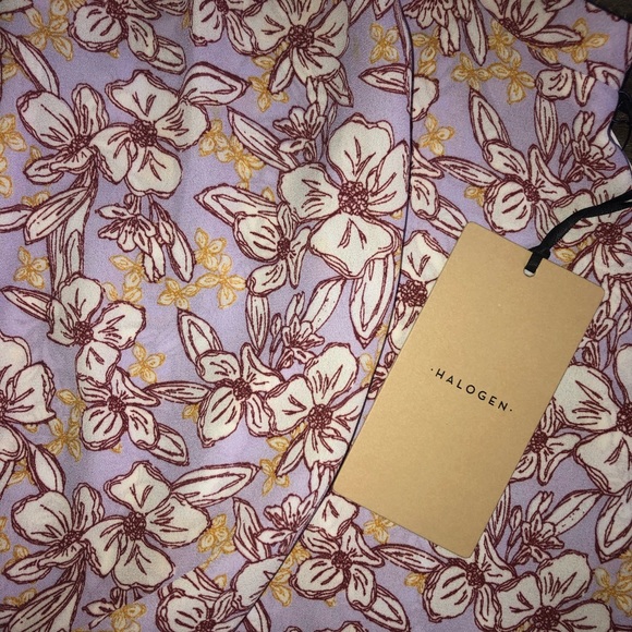 Halogen Floral Top Blouse Purple Wrap V-neck Small - Picture 5 of 7